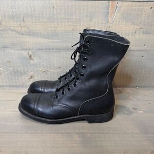 Vintage 1989 US Military Leather Cap Toe Combat Boots Army Men's 10.5 R